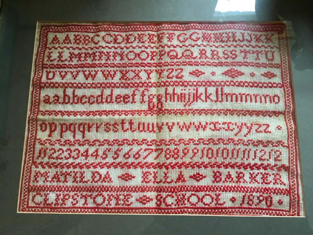 Victorian School Sampler dated 1890 View II