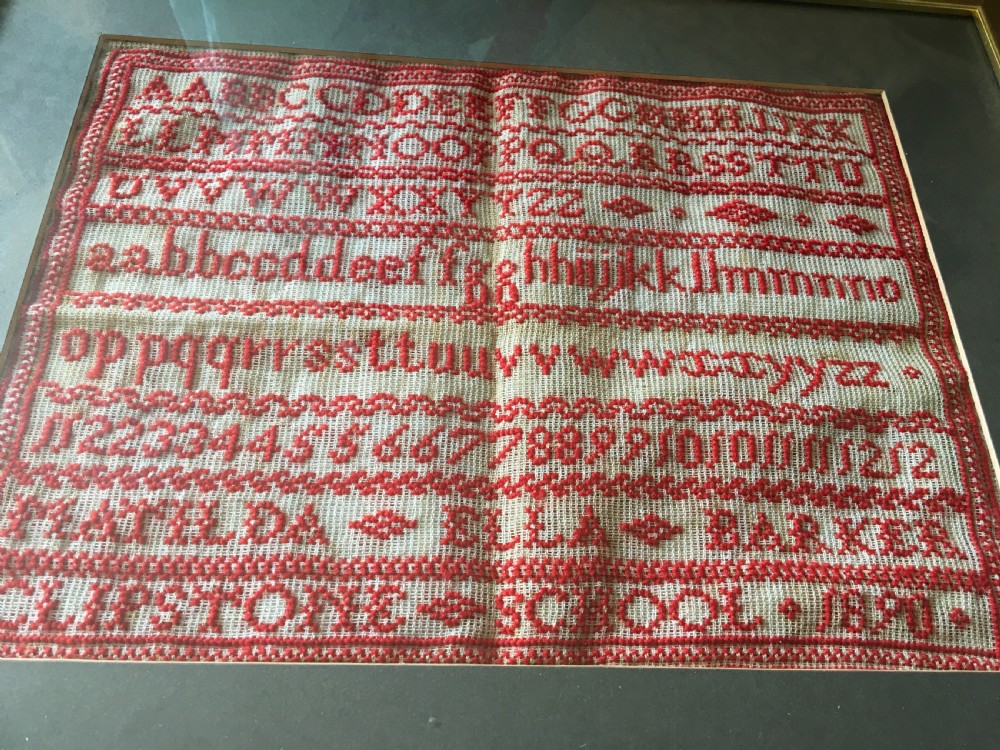 Victorian School Sampler dated 1890 View V
