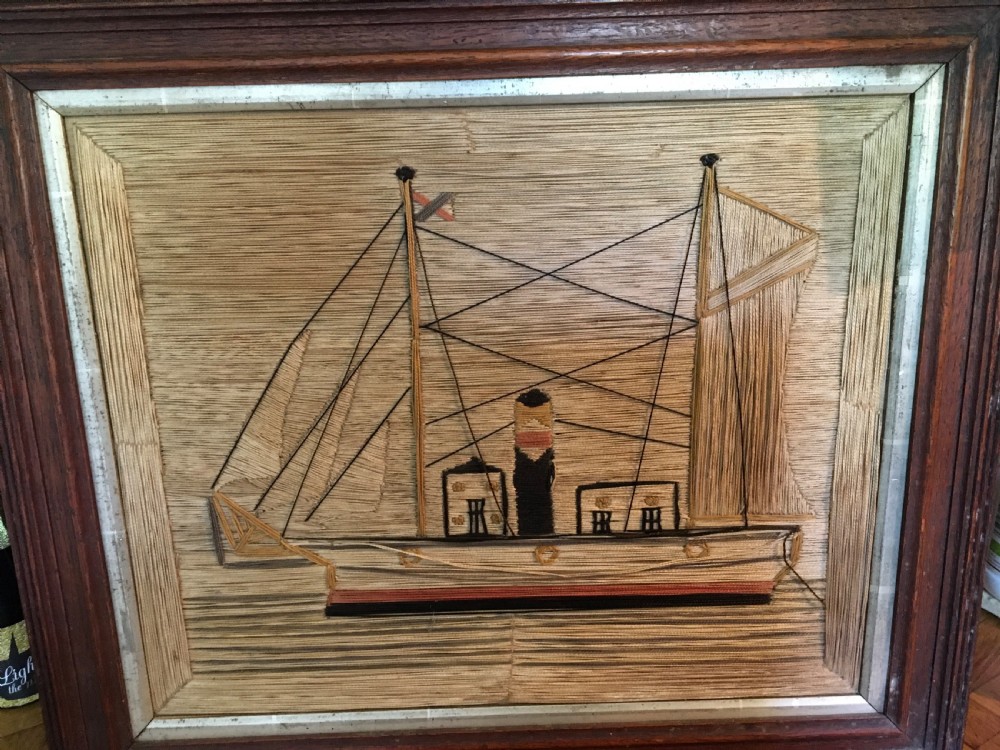 Primitive Sailors Wool Work Picture 