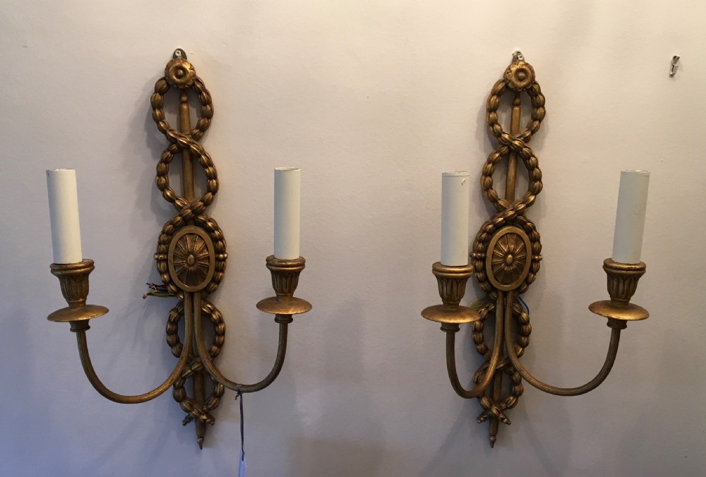 Pair of mid 19th Century Giltwood Wall Lights 