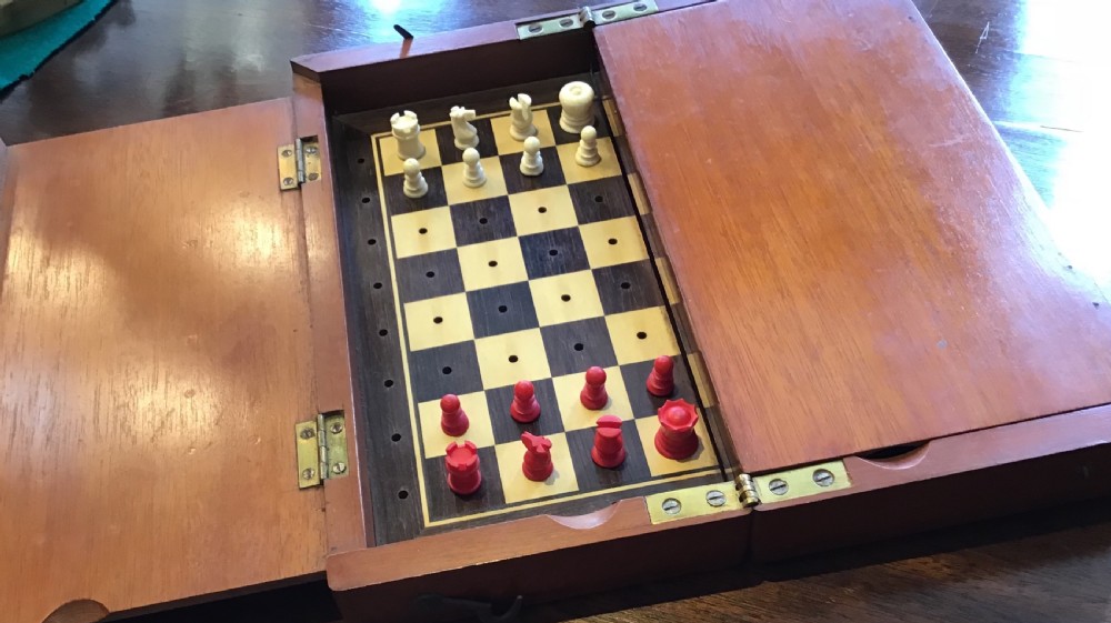 Antique travelling Chess Set View III