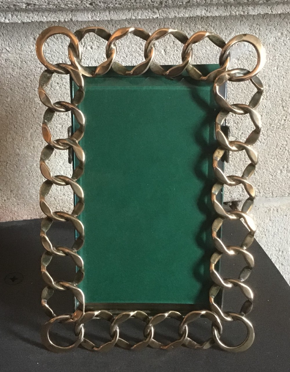 Victorian brass chain link photograph frame 