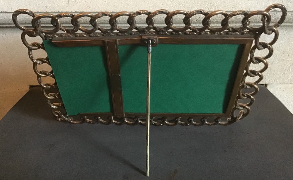 Large landscape Victorian Brass Chain Link Photograph Frame  View II