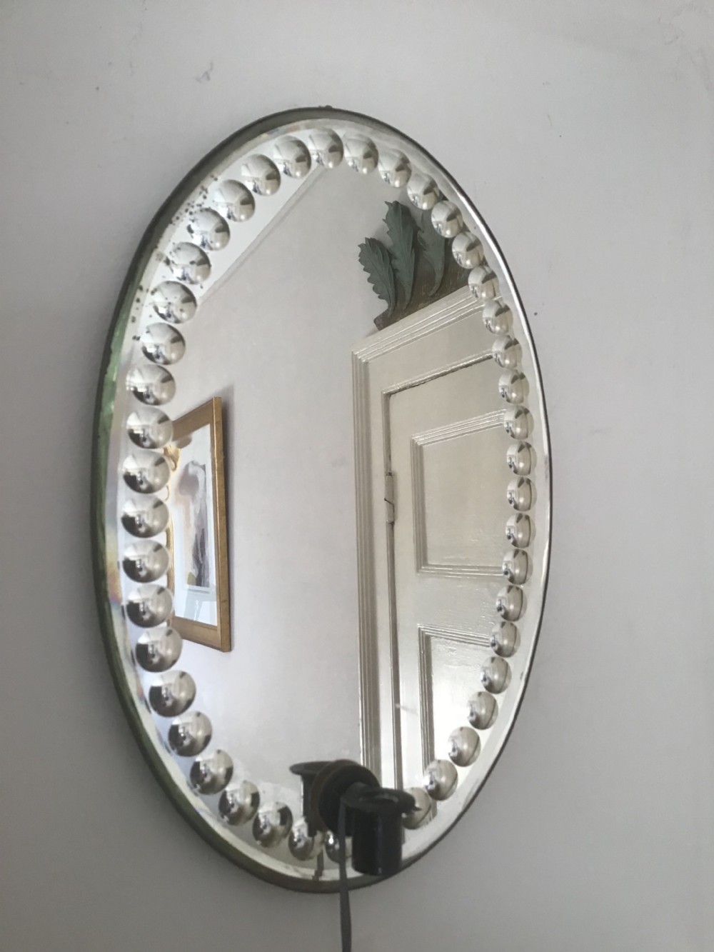 Antique French Mirror with candle sconce  View III