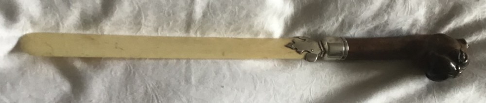 Victorian Silver Boxer Head Page Turner 
