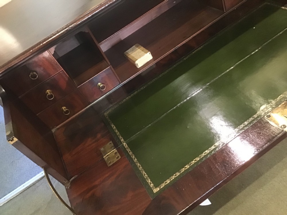 George III Cuban Mahogany Secretaire Kneehole Desk  View IX