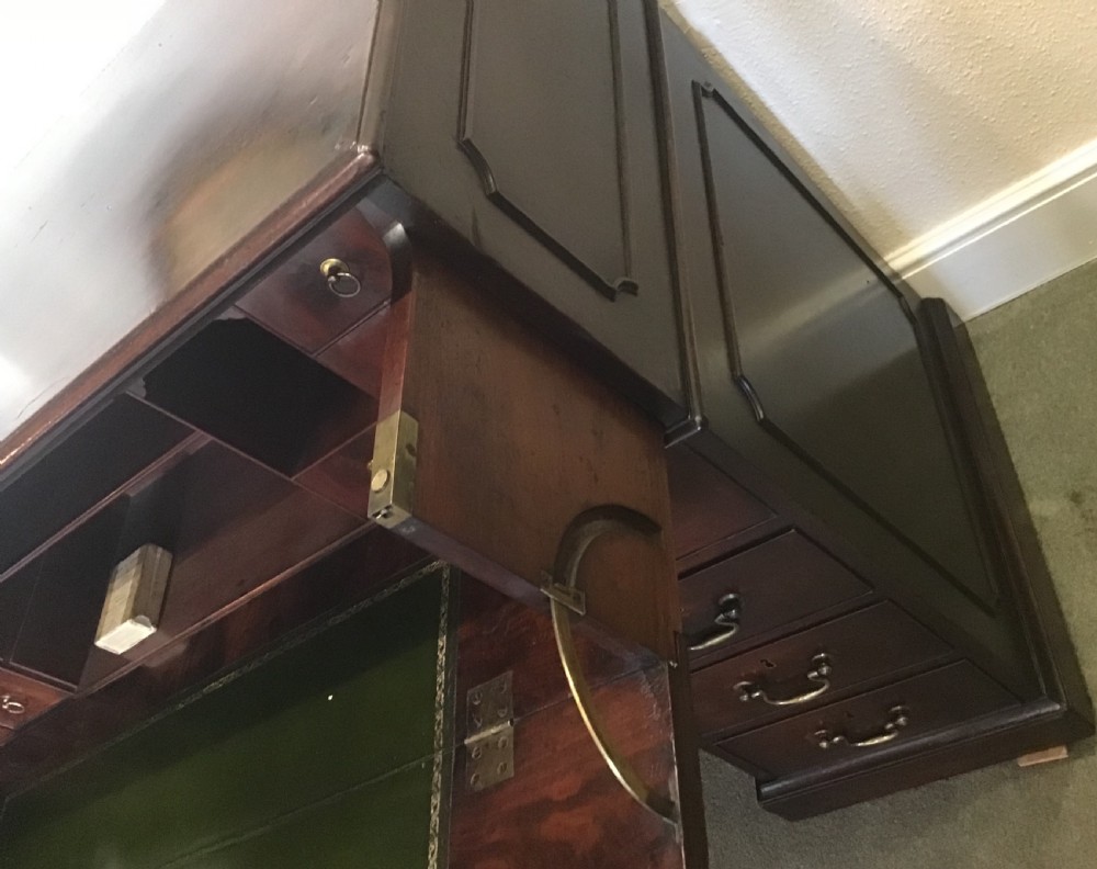 George III Cuban Mahogany Secretaire Kneehole Desk  View X