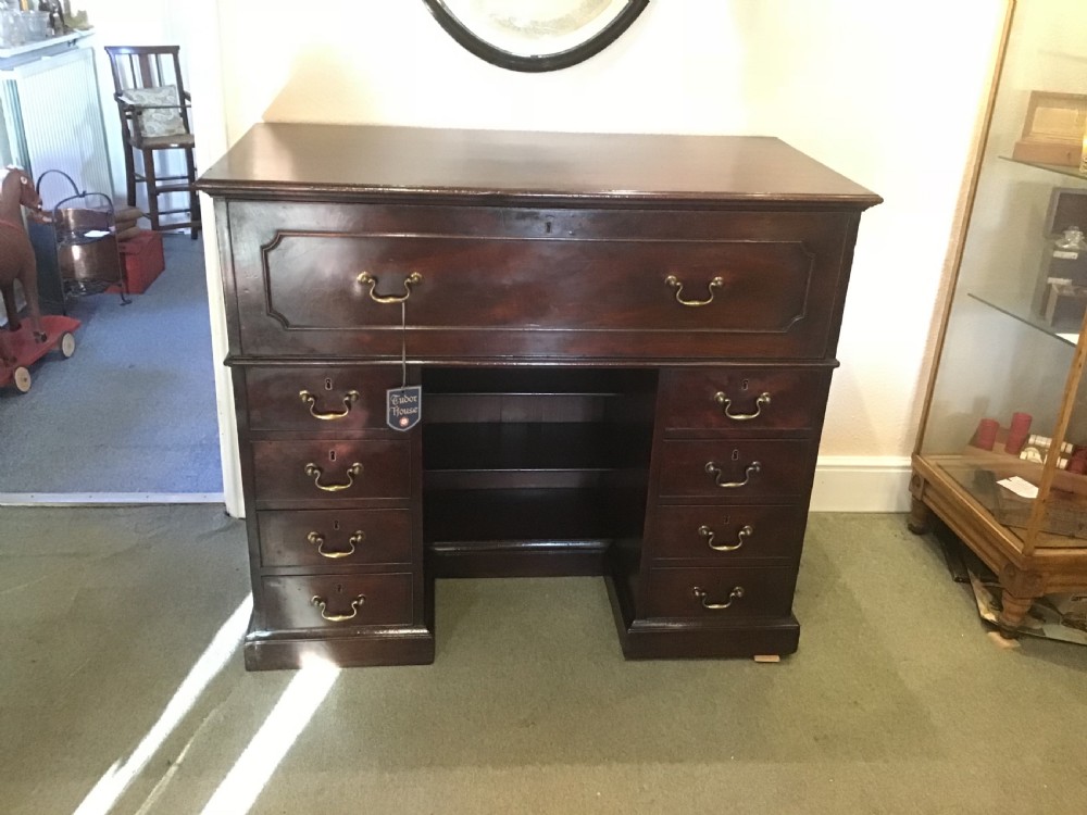 George III Cuban Mahogany Secretaire Kneehole Desk  View XIII