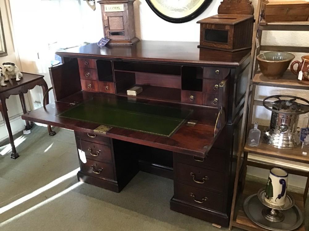 George III Cuban Mahogany Secretaire Kneehole Desk  View XIV