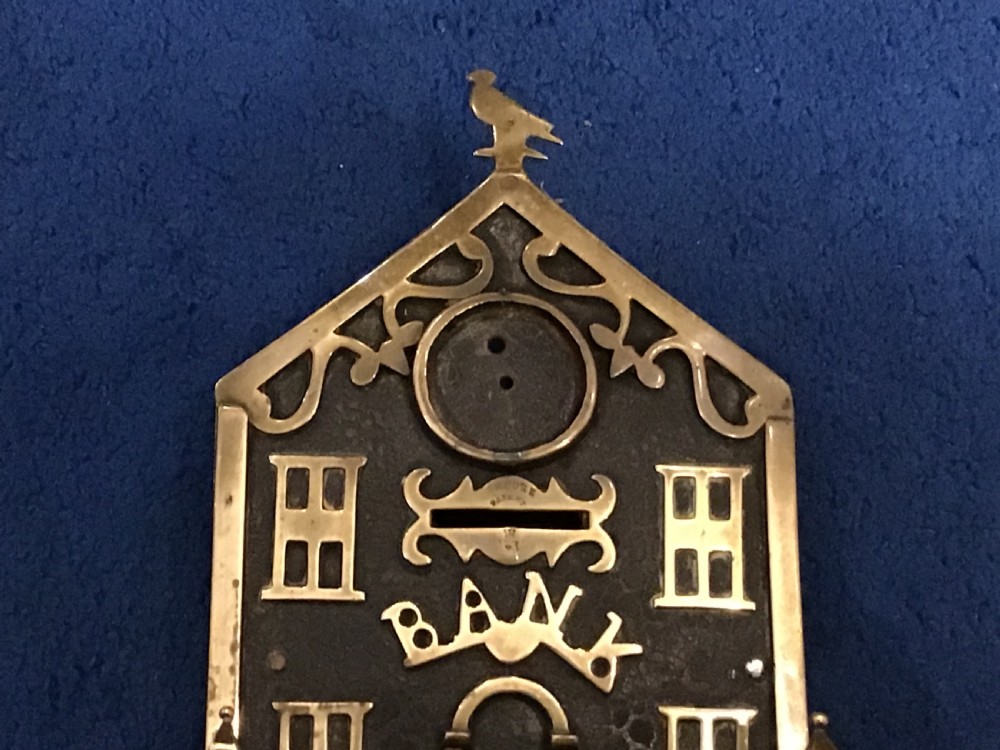 Victorian Brass and Iron Money Bank  View III