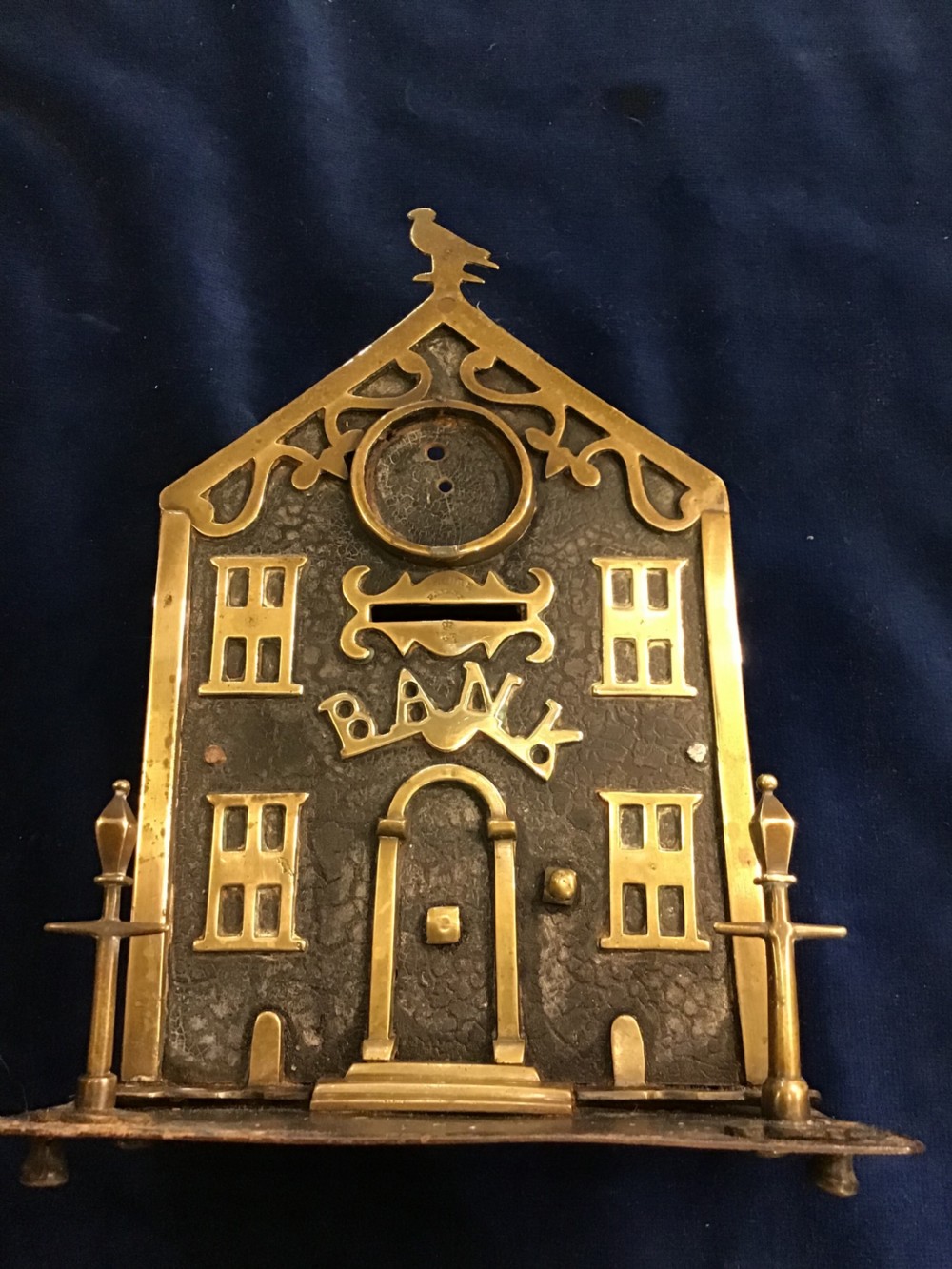 Victorian Brass and Iron Money Bank  View IV