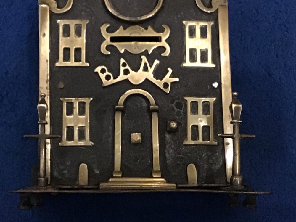 Victorian Brass and Iron Money Bank  View V