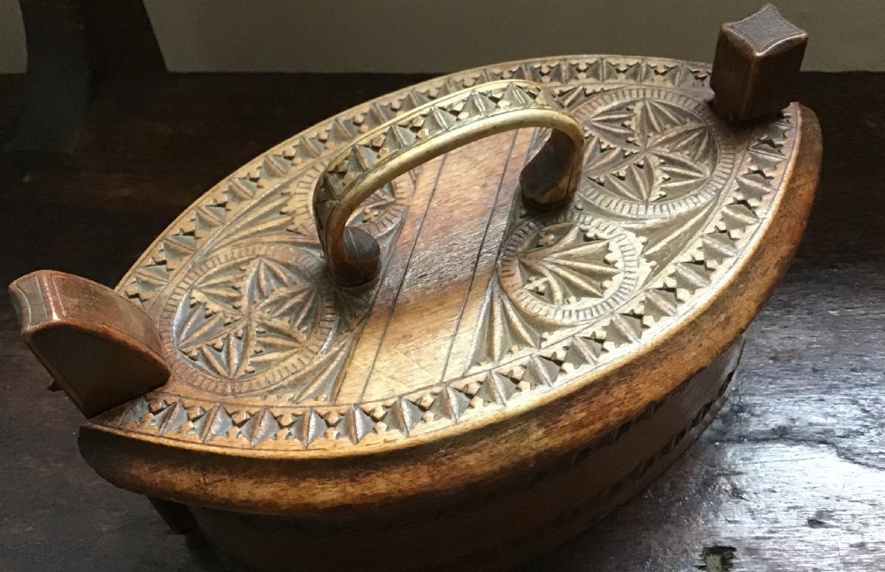 Swedish Folk Art Birch Bentwood Brides Box  View IV