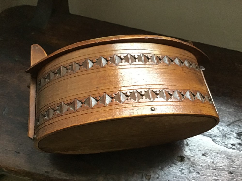 Swedish Folk Art Birch Bentwood Brides Box  View VI