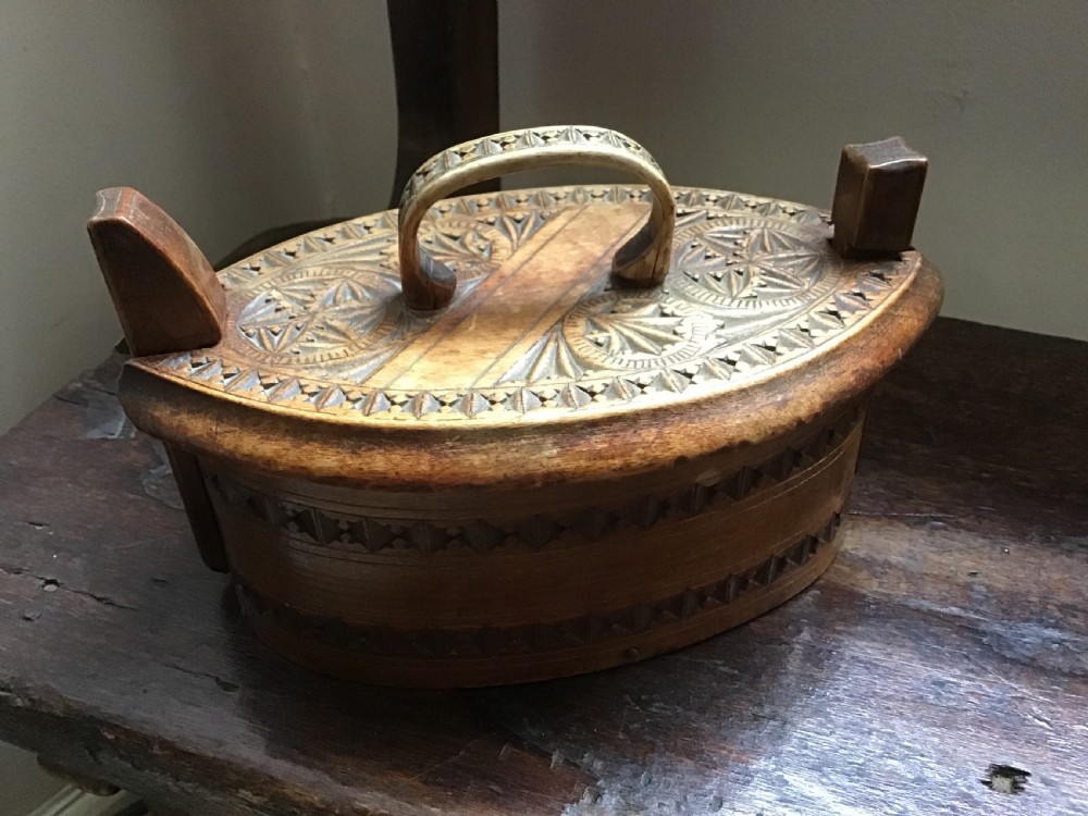 Swedish Folk Art Birch Bentwood Brides Box  View IX
