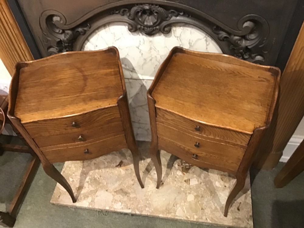 Pair of French Oak Bedside Tables  View III