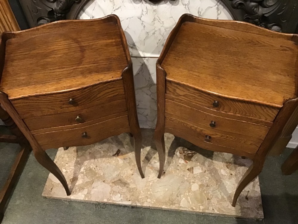 Pair of French Oak Bedside Tables  View IV