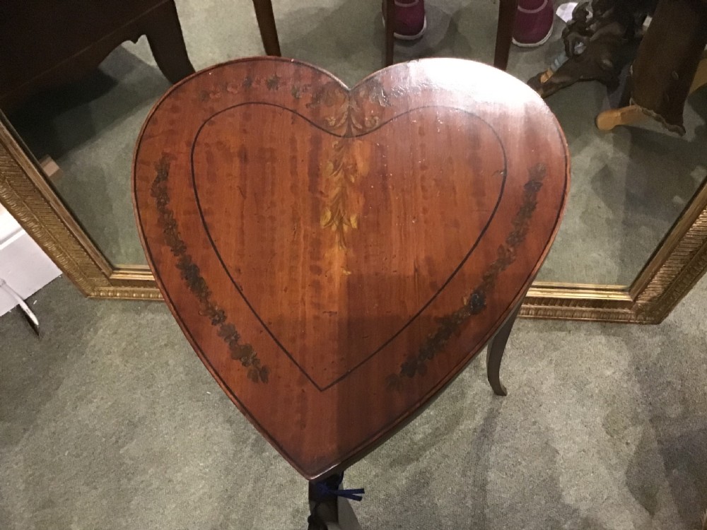 Heart Shaped Satinwood  Painted Occasional Table  View II