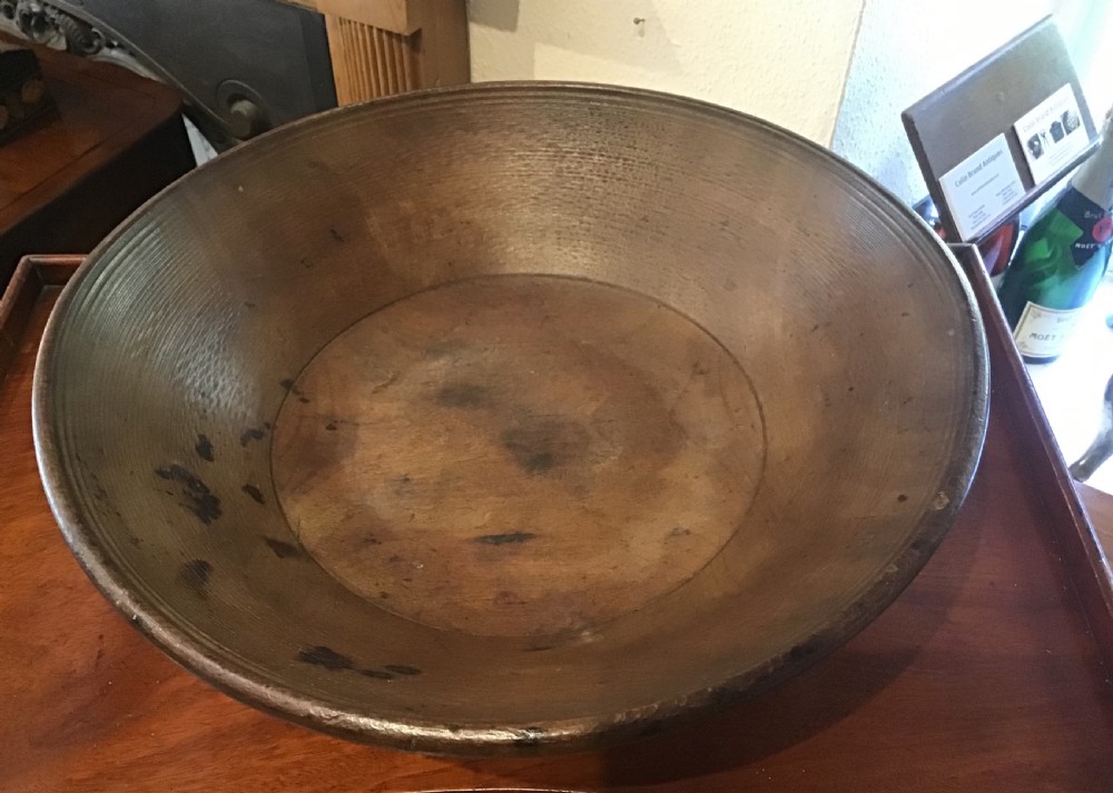 Early 19th century Sycamore Dairy Bowl  View V