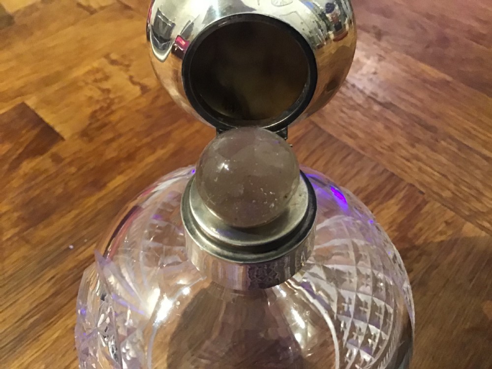 Cut glass silver topped perfume bottle by William Comyns View IV