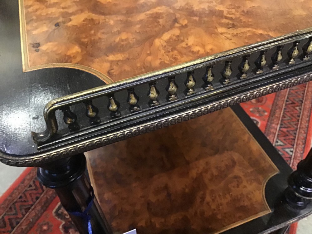 French Amboyna  and Ebonised Etagere  View III