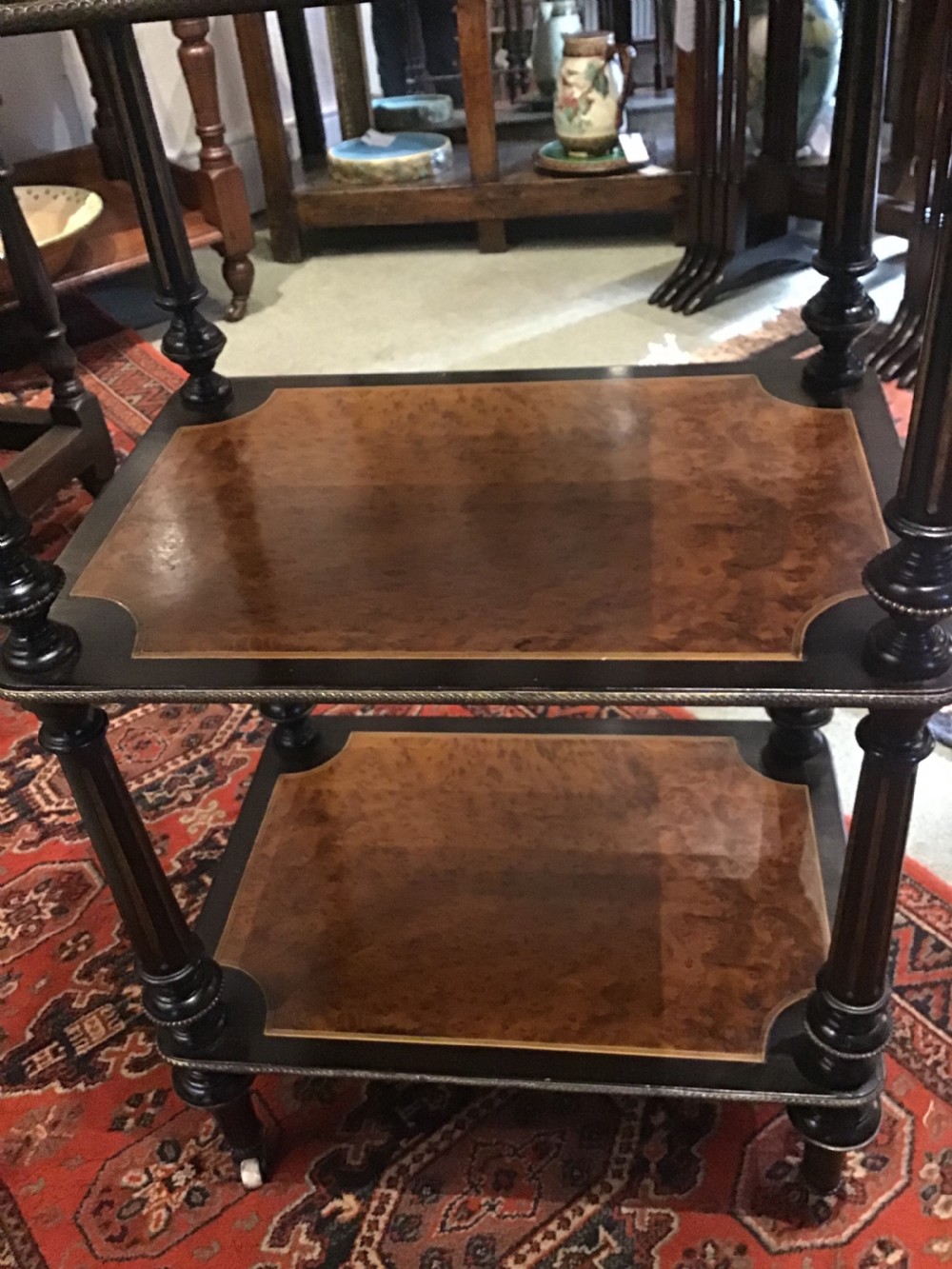 French Amboyna  and Ebonised Etagere  View VI