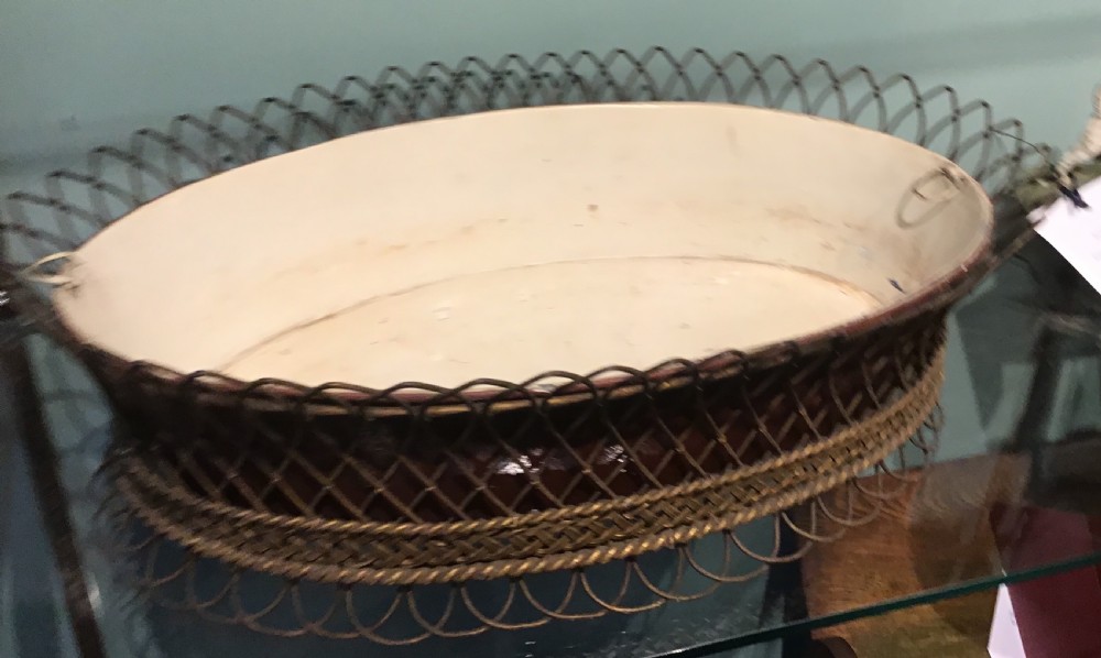 French wire work and toleware jardiniere  View V