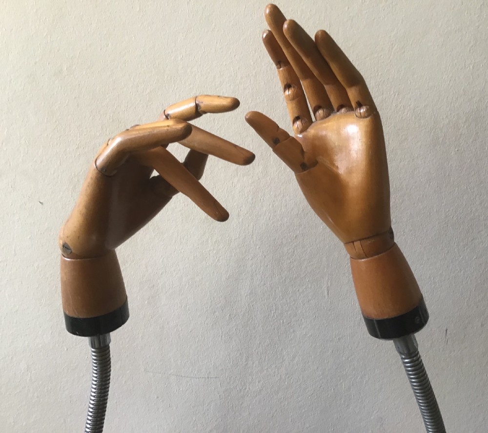 Pair of articulated artists hands or display hands  View III