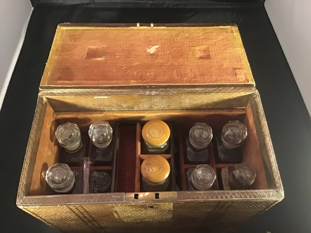 Victorian embossed Leather Apothecary Box  View V