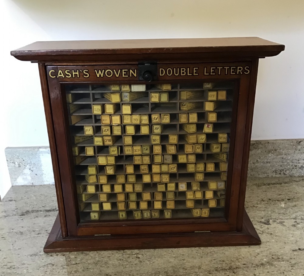 Cash’s Woven Double Letters Haberdashery Mahogany Display Cabinet 