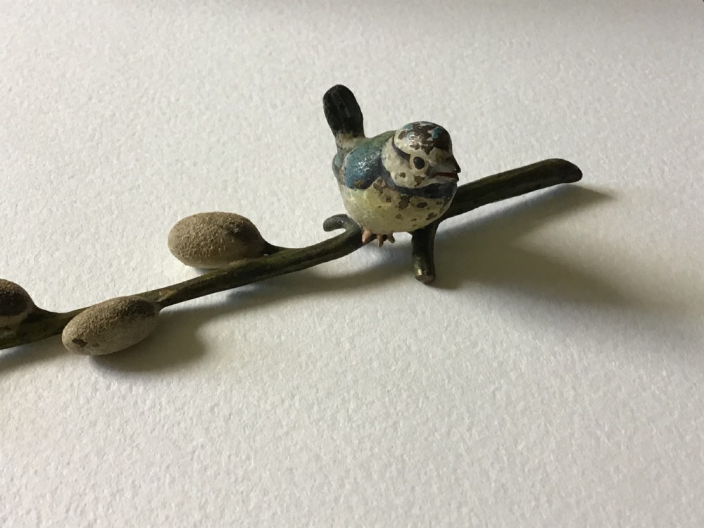 Cold painted bronze blue tit  View II