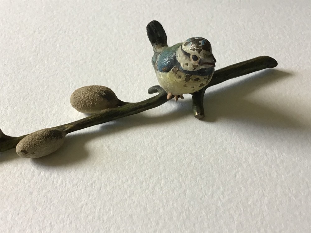 Cold painted bronze blue tit  View III