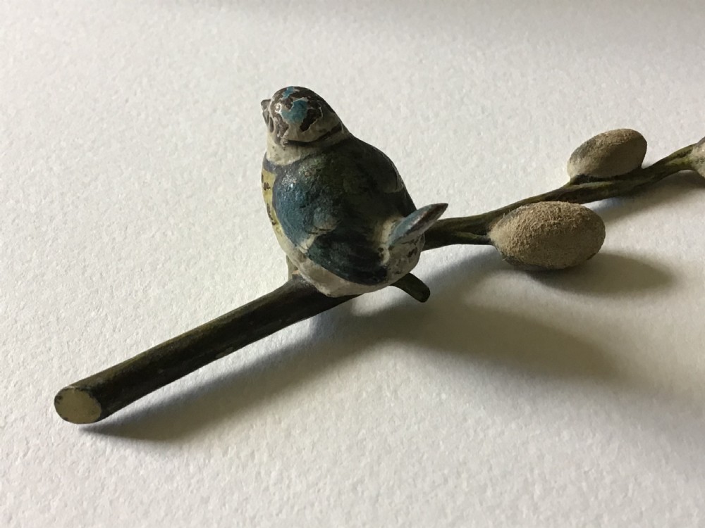 Cold painted bronze blue tit  View VI