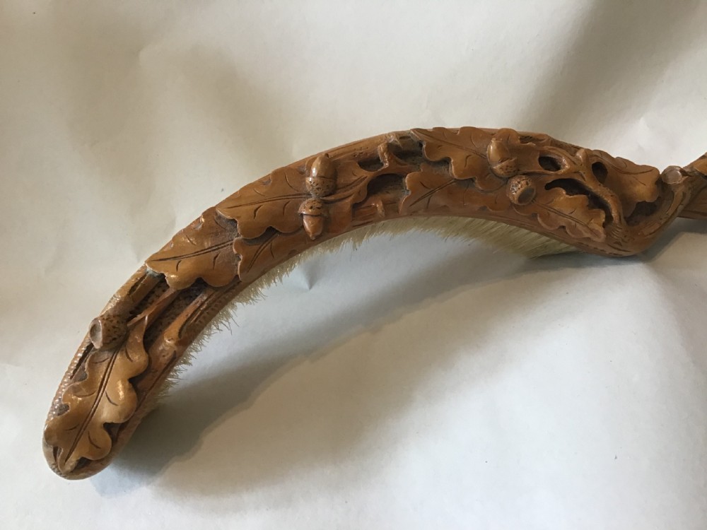 Treen crumb tray and brush  View II