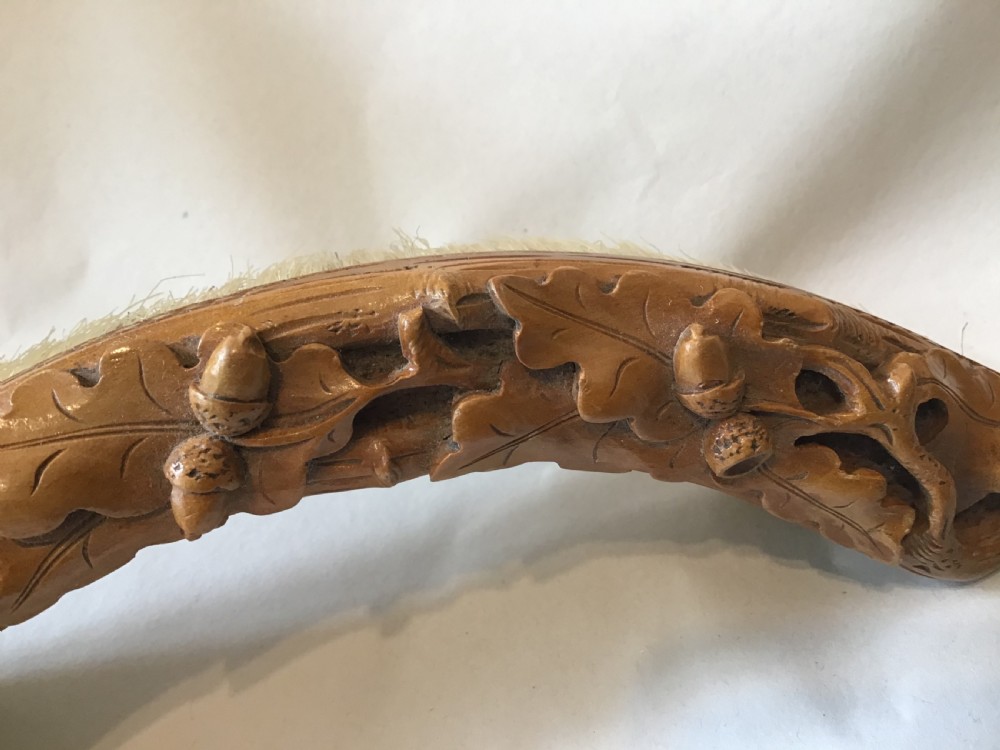 Treen crumb tray and brush  View V
