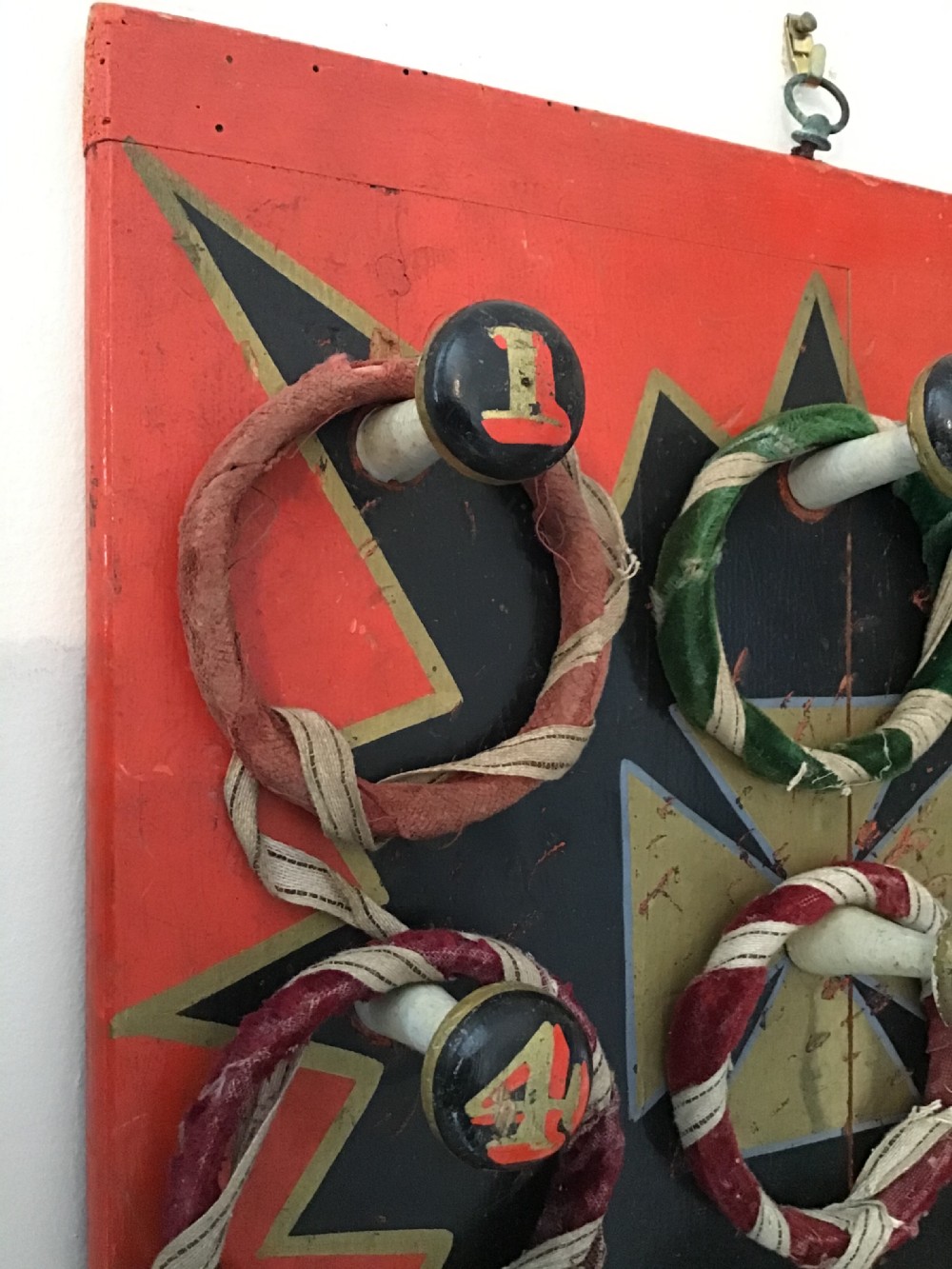 Fairground painted Hoop-La game with nine hoops  View II