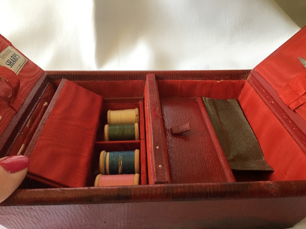 Red Leather Sewing Box  View III
