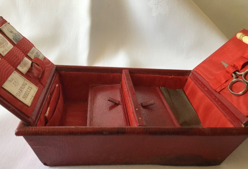 Red Leather Sewing Box  View IV