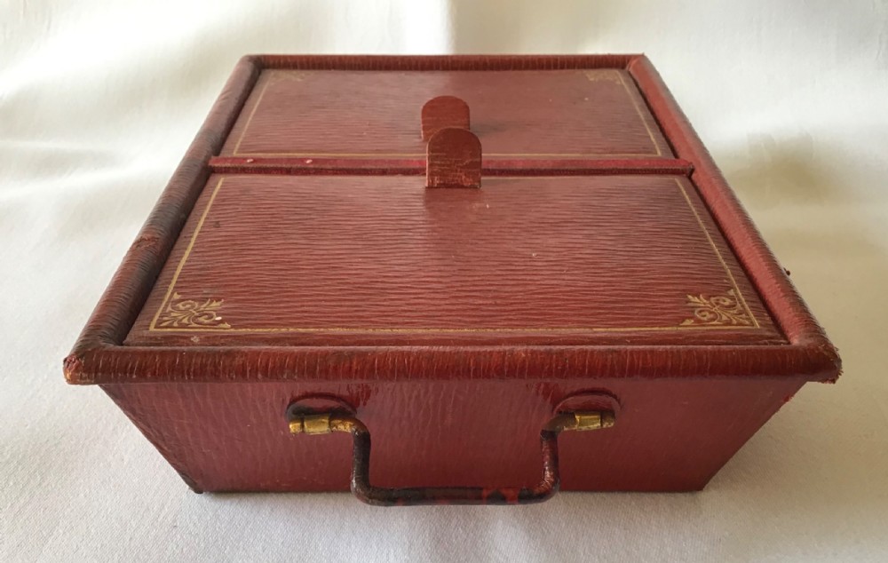 Red Leather Sewing Box  View V