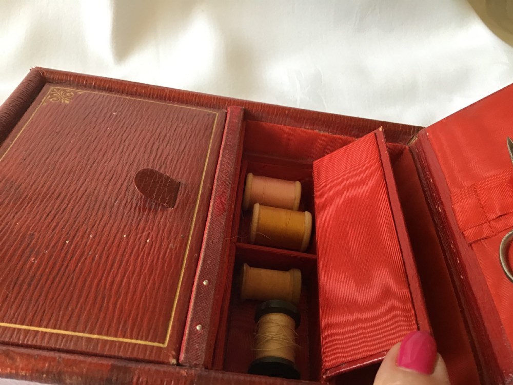 Red Leather Sewing Box  View VI