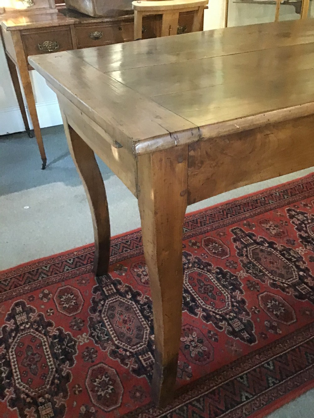 French Fruitwood Farmhouse Table  View V