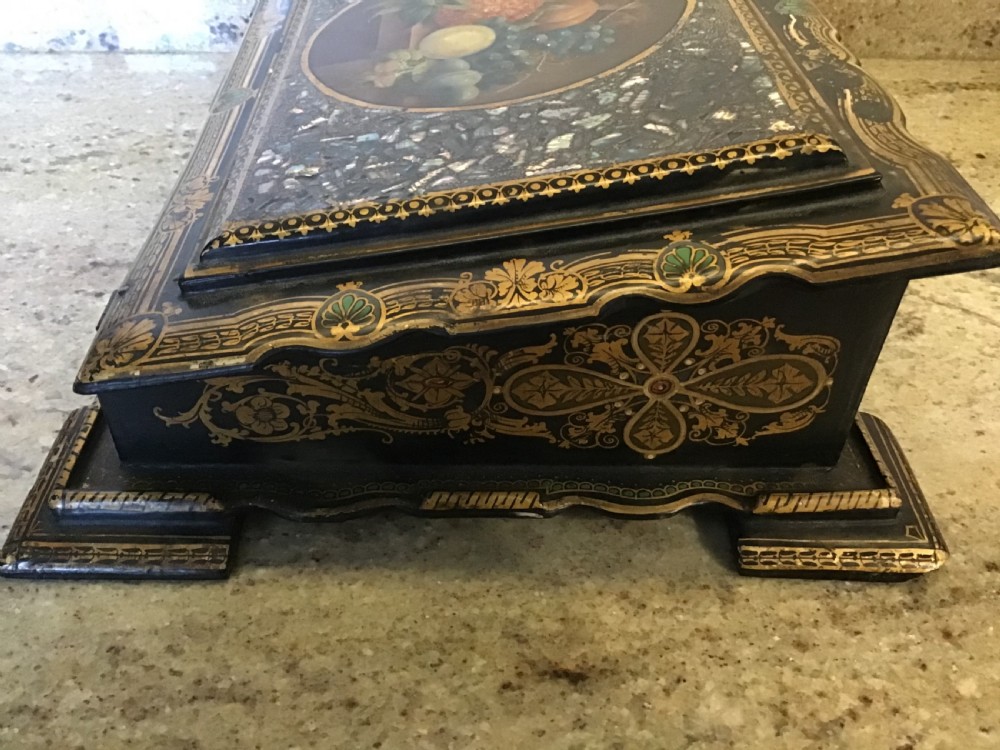 Ladies Gilded Papier Mache Writing Slope  View VIII