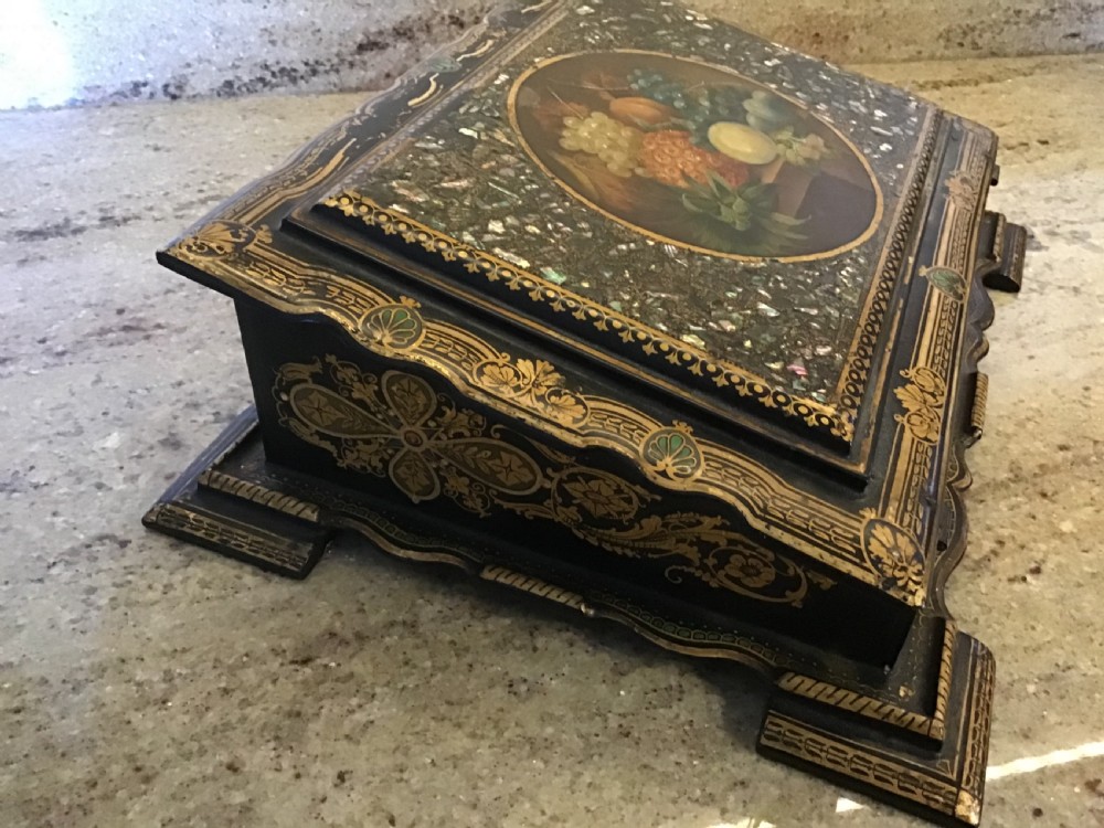 Ladies Gilded Papier Mache Writing Slope  View XI
