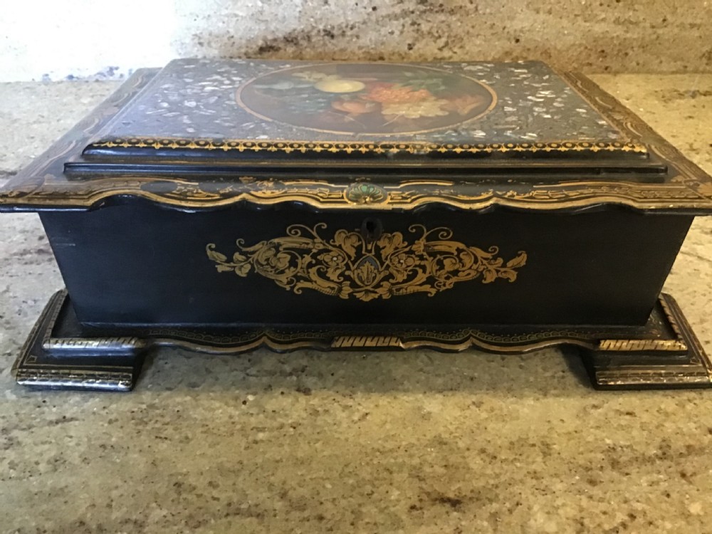 Ladies Gilded Papier Mache Writing Slope  View XIV
