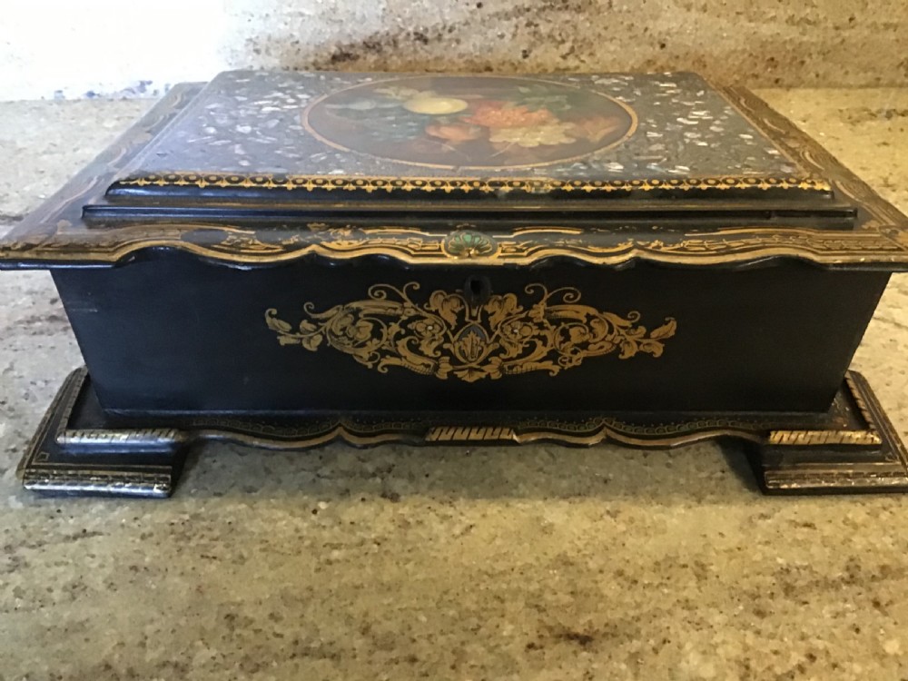 Ladies Gilded Papier Mache Writing Slope  View XV