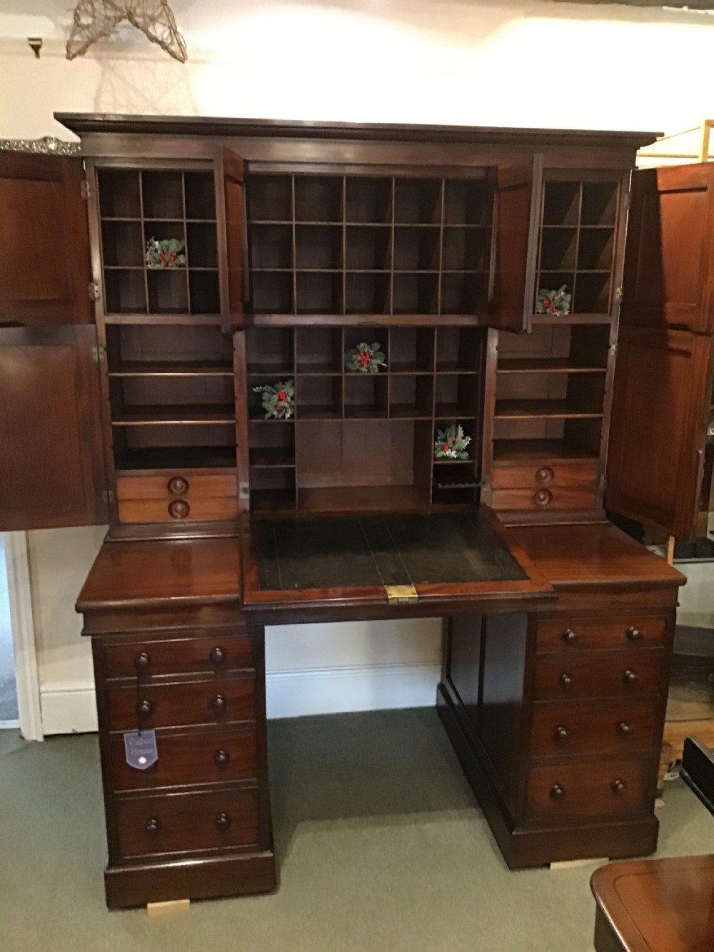 Country House Estate Gentleman’s Desk and Cabinet   