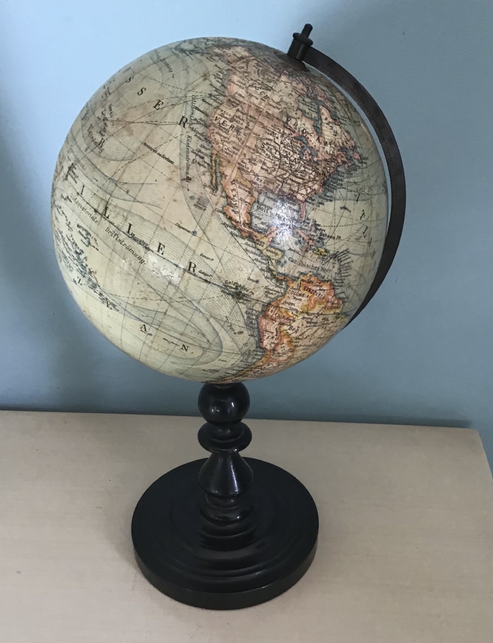 c19 German Table Globe 
