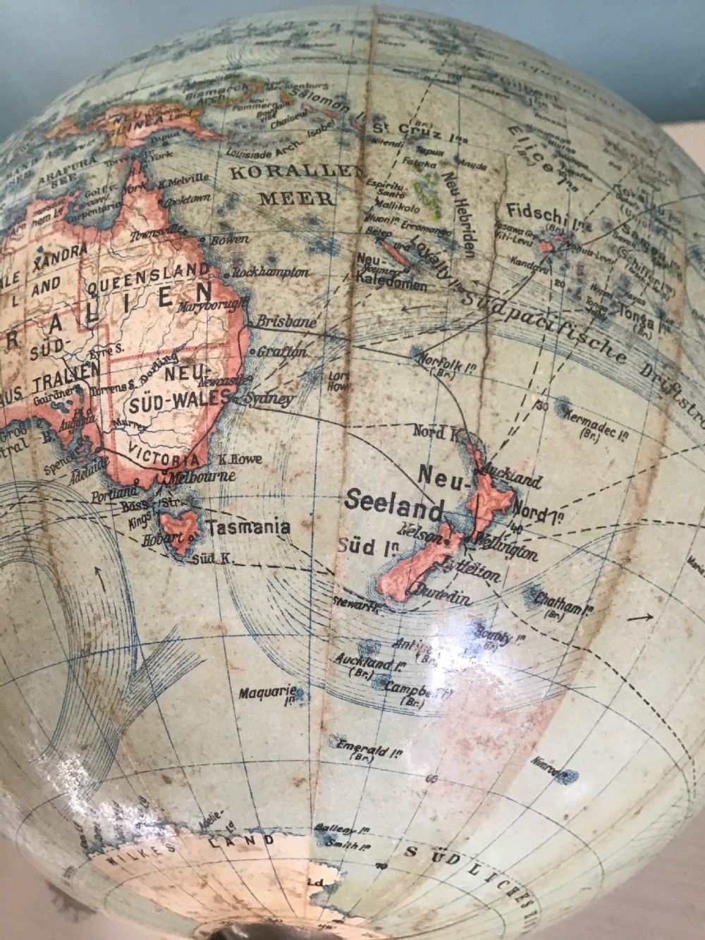 c19 German Table Globe  View IX
