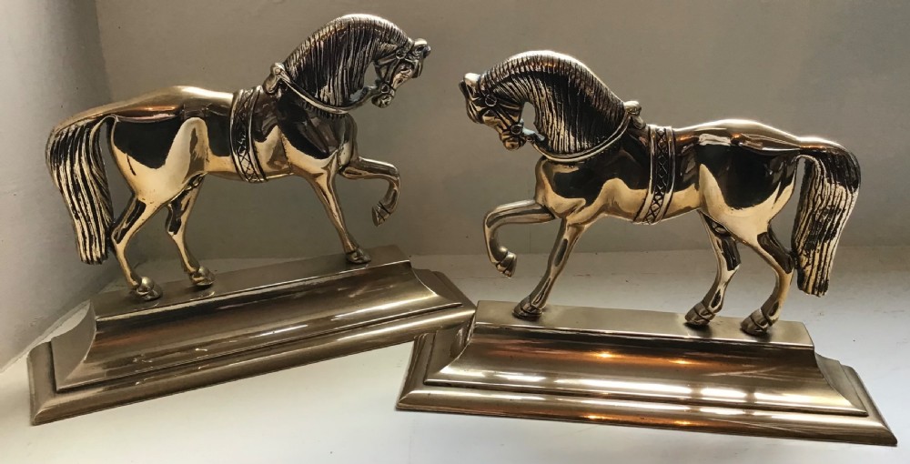 Pair of Victorian brass horse ornaments  View II