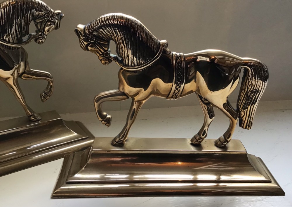 Pair of Victorian brass horse ornaments  View III
